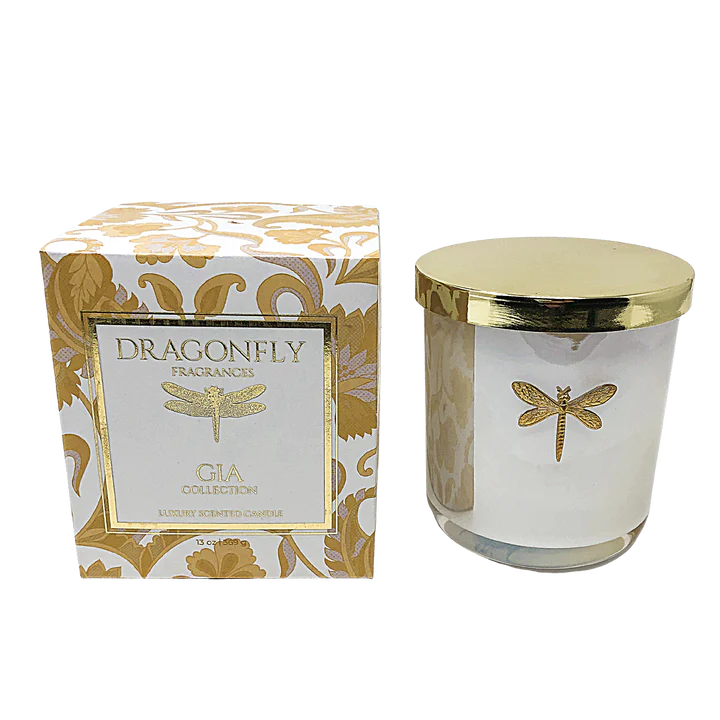 Dragonfly Fragrances - Gia Candle - Iridescent White - Driftwood + Sea salt