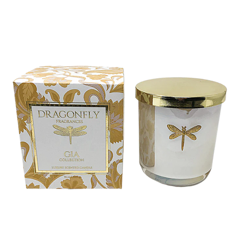 Dragonfly Fragrances Gia Candle - Iridescent White - Driftwood + Sea salt