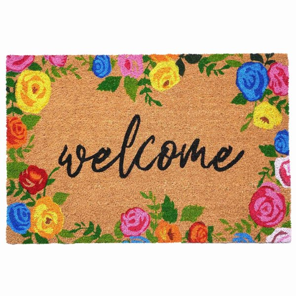 Calloway Mills - Colorful Roses Welcome Coir Door Mat