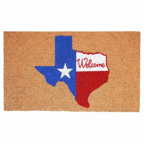 Texas Flag Welcome Coir Door Mat