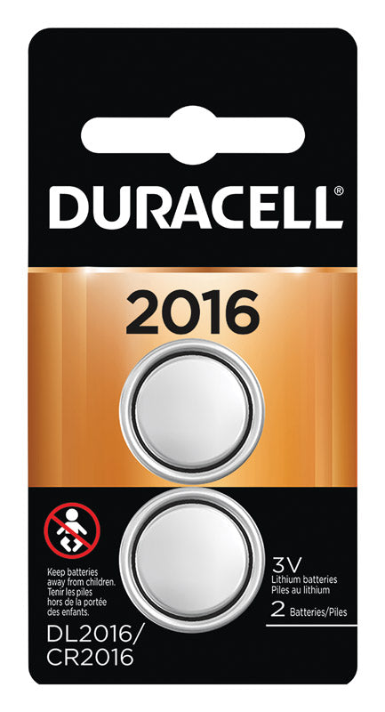 Duracell Lithium DL2016/CR2016 Battery 2 pk