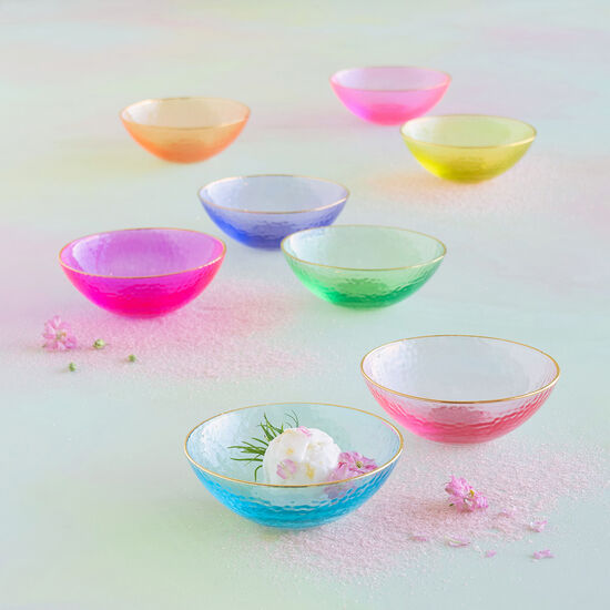 Rainbow Glass Dessert Bowl