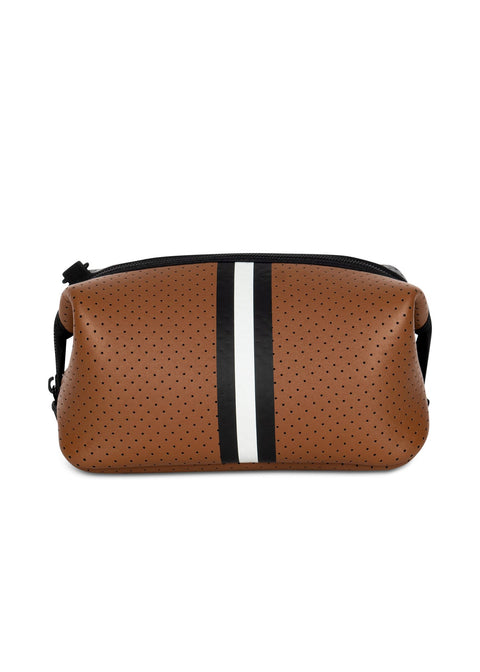 Erin Brown Coated Black/White Stripe Pouch