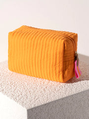 Ezra Large Boxy Cosmetic Pouch - Orange