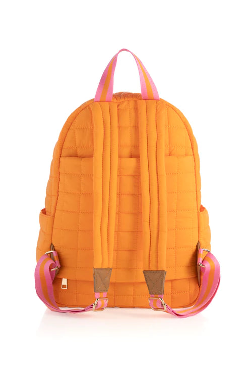 Ezra Quilted Nylon Backpack - Orange