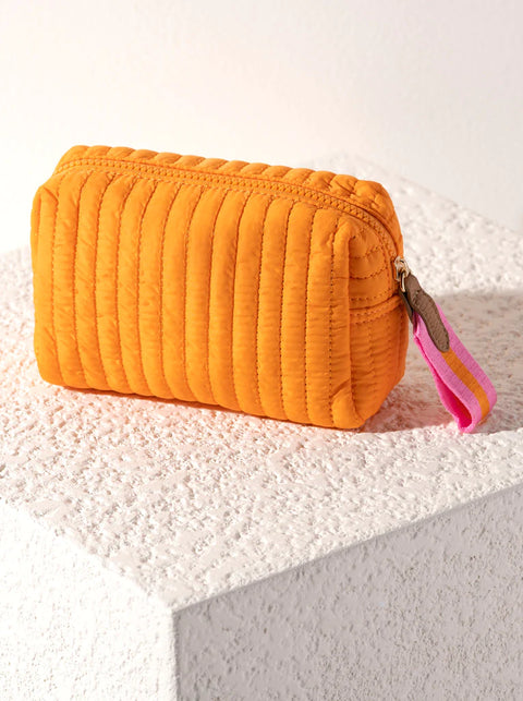Ezra Small Boxy Cosmetic Pouch - Orange