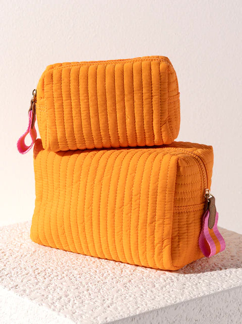Ezra Small Boxy Cosmetic Pouch - Orange