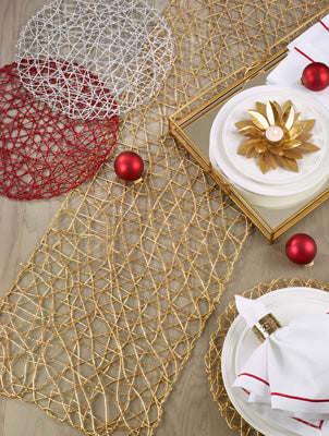 Gold Wire Woven Nest Table Runner