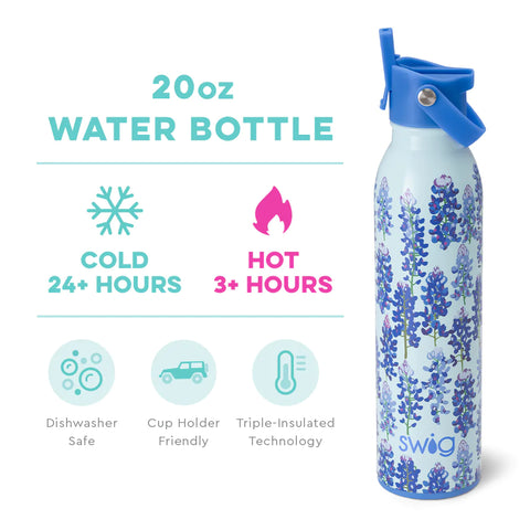 Swig Life - Flip + Sip Water Bottle - Bluebonnet