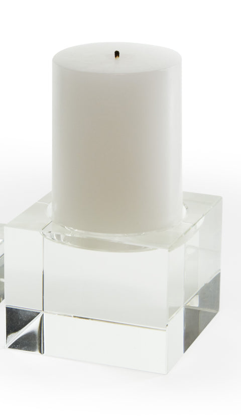 Glass Pillar Candle Holder in Medium