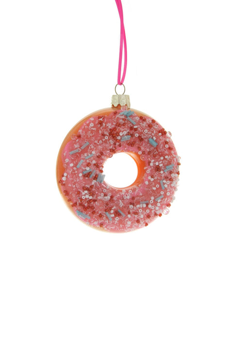 Pink Frosted Donut With Sprinkles Ornament
