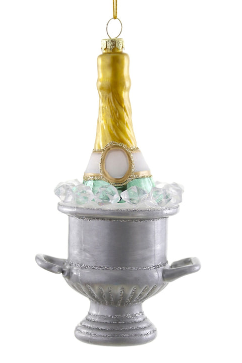 Champagne on Ice Blue Ornament