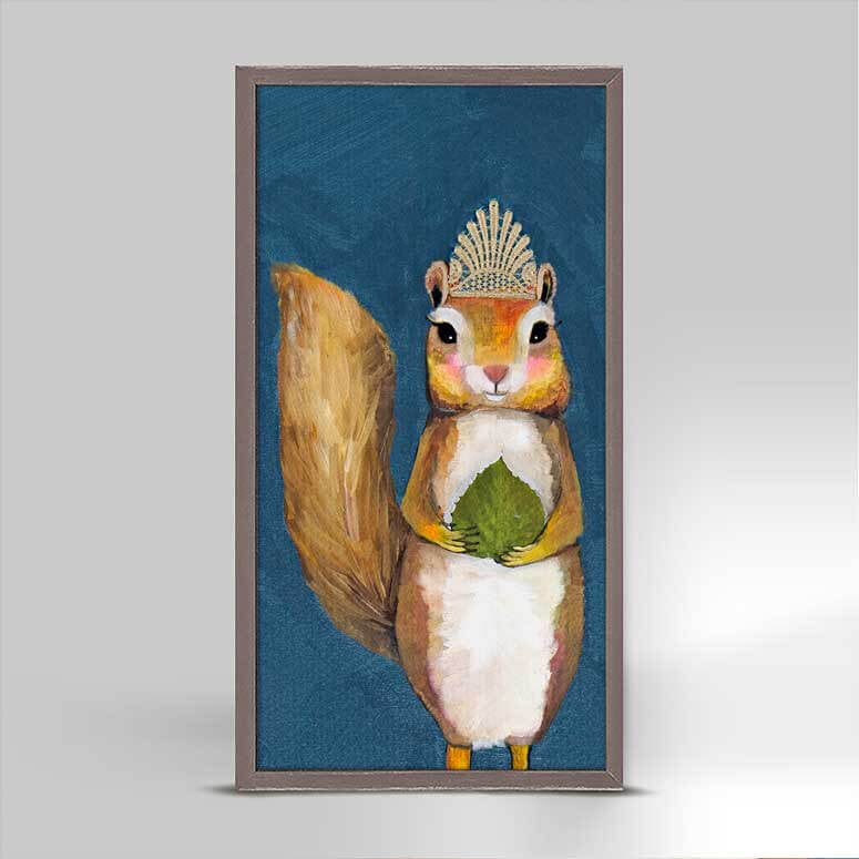 Squirrel King Mini Framed Canvas 5x10