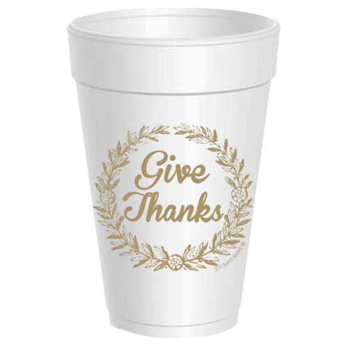 Give Thanks Wreath Styrofoam Cups
