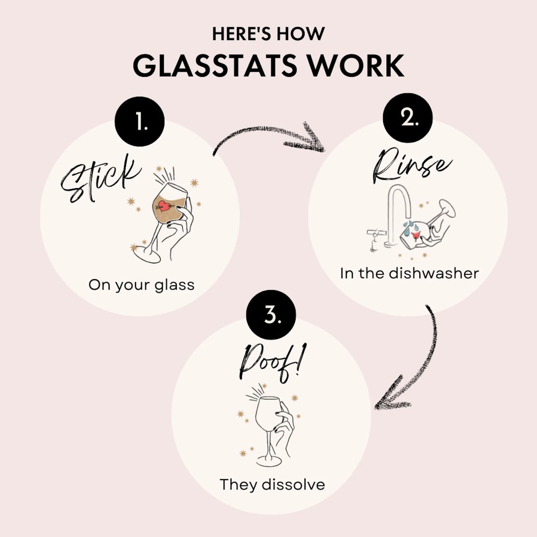 GlassTats - Drink Marker Stickers - Wine Time
