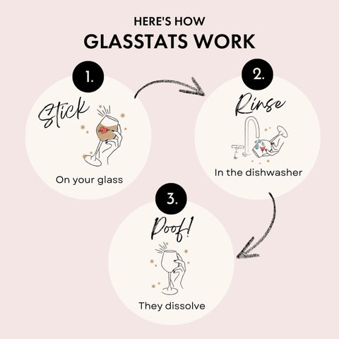 GlassTats Drink Marker Stickers - Wine Time