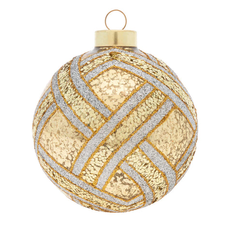Gold Acid and Silver Glitter Ornament