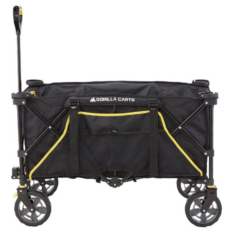 Gorilla Carts Collapsible Folding Outdoor Utility Wagon with Oversized Bed