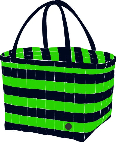 Handed By - Paris Brights Dark Blue/Just Green Recycled Tote