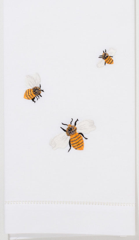 Embroidered Hand Towel - Bees