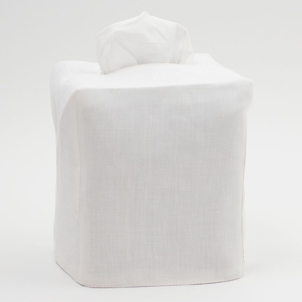 Italian Linen Heirloom Tissue Box Cover - Ivory