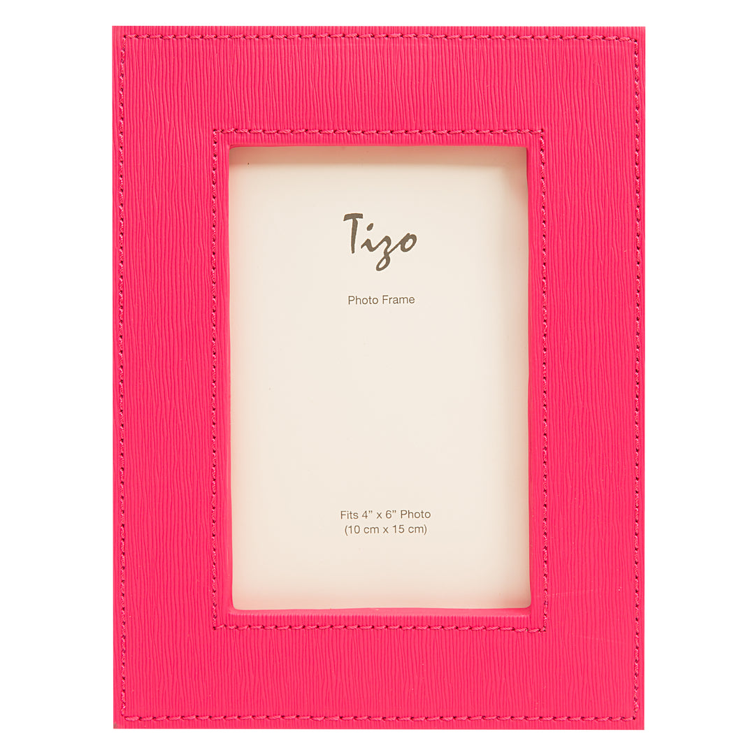 Hot Pink Faux Leather Picture Frame