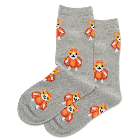 Hot Sox - Kid's Socks - Corgi Pumpkin Costume