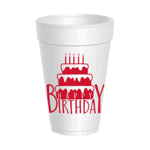 Happy Birthday Layer Cake Styrofoam Cups