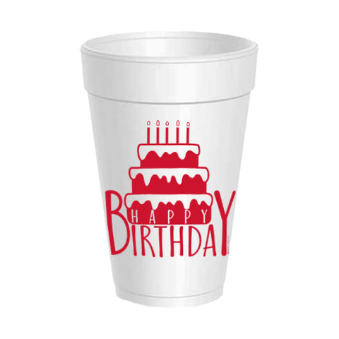 Happy Birthday Layer Cake Styrofoam Cups