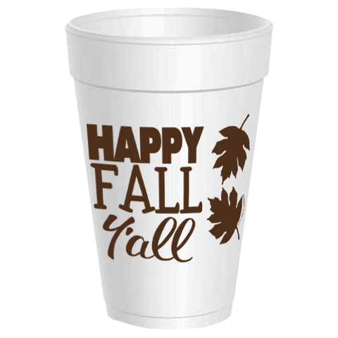 Happy Fall Y'all Styrofoam Cups
