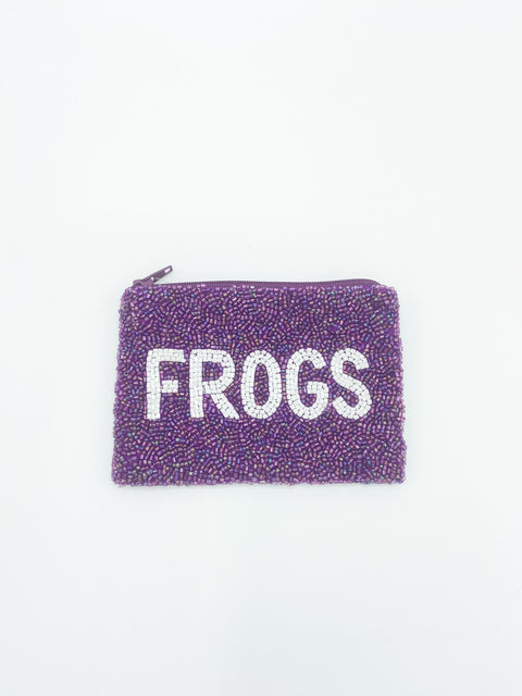 Frogs Beaded Coin Purse