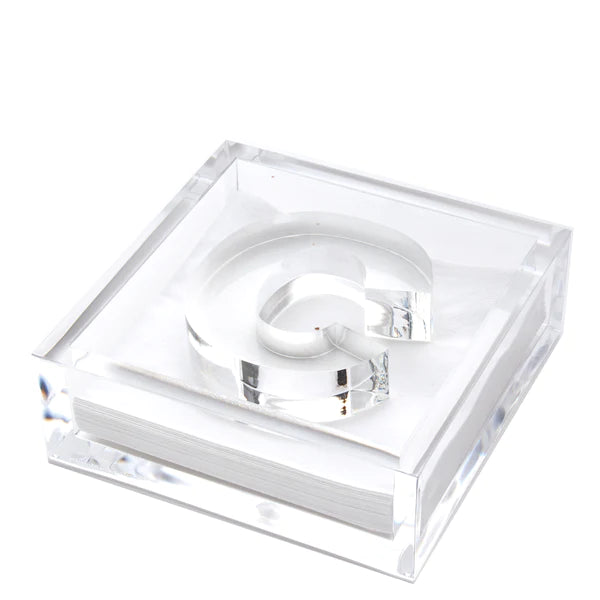 Tara Wilson Acrylic Monogram Cocktail Napkin Holder