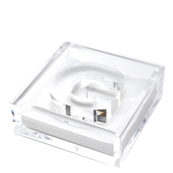 Tara Wilson Acrylic Monogram Cocktail Napkin Holder
