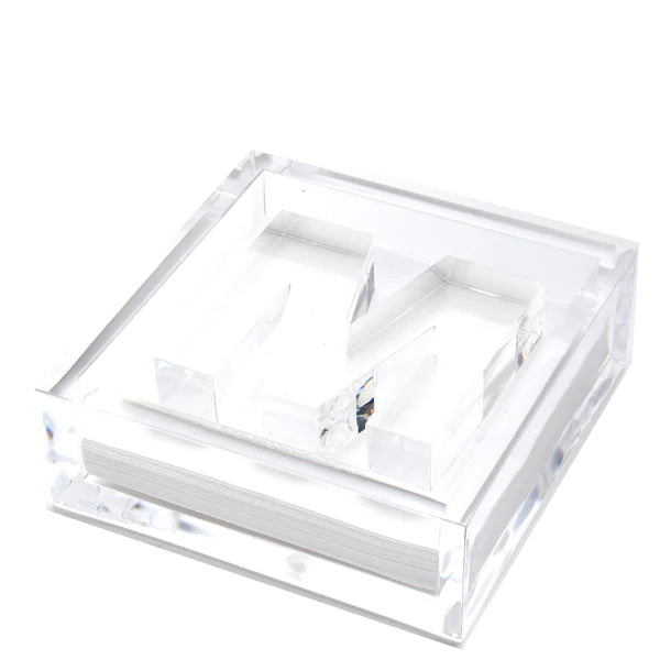 Tara Wilson Acrylic Monogram Cocktail Napkin Holder