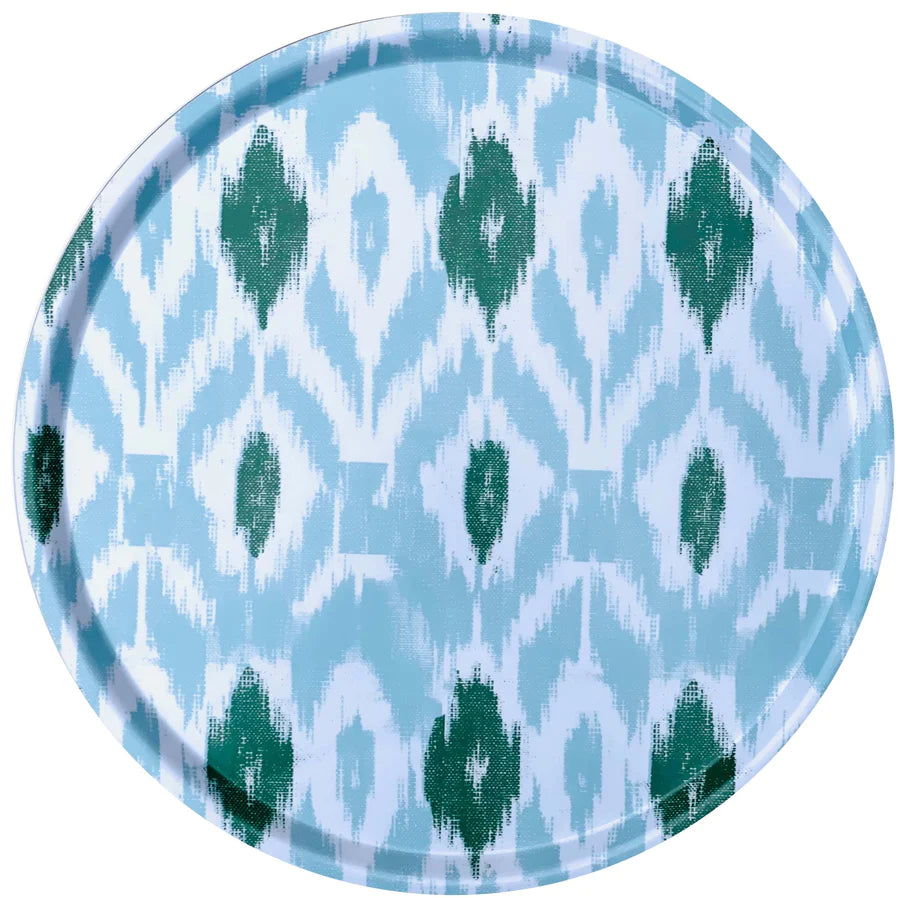 Tisch New York - Large Serving Tray - Blue and Green Ikat