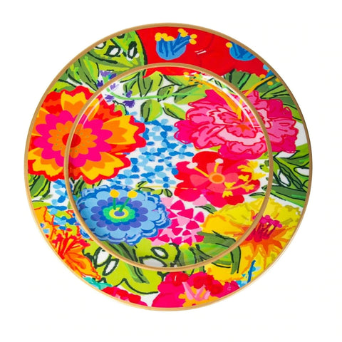 Blooming Garden Enameled Charger