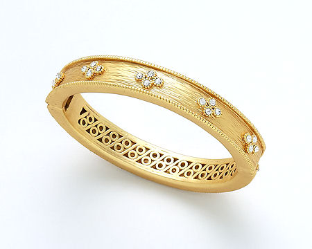 Brushed Gold & Cubic Zirconia Bracelet
