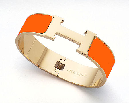 H Bracelet Gold/Orange - Large