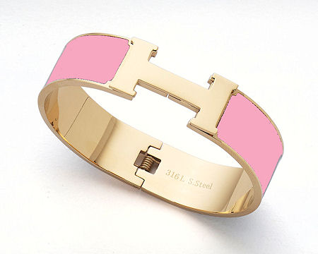 H Bracelet Gold/Pink - Large