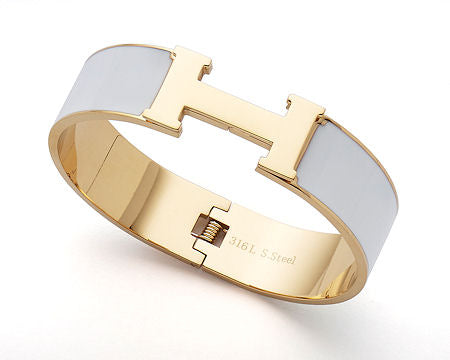 H Bracelet Gold/White - Large