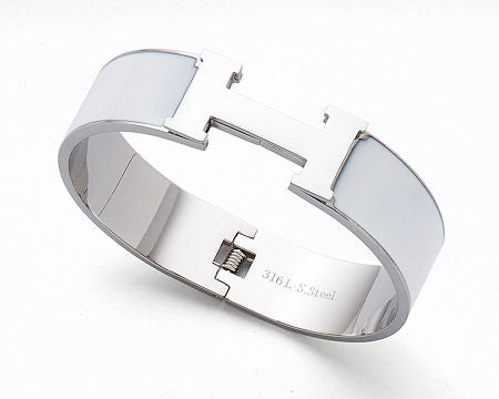 H Bracelet White/Silver - Large