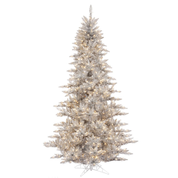 Silver Pre-Lit Christmas Tree