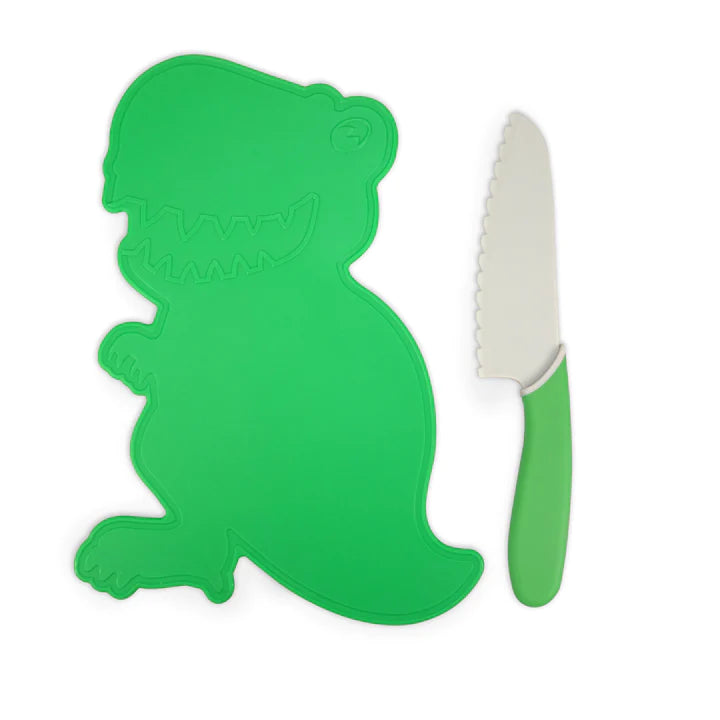 Handstand Kitchen - Dinosaur Cutting Board & Kid-Safe Knife Set