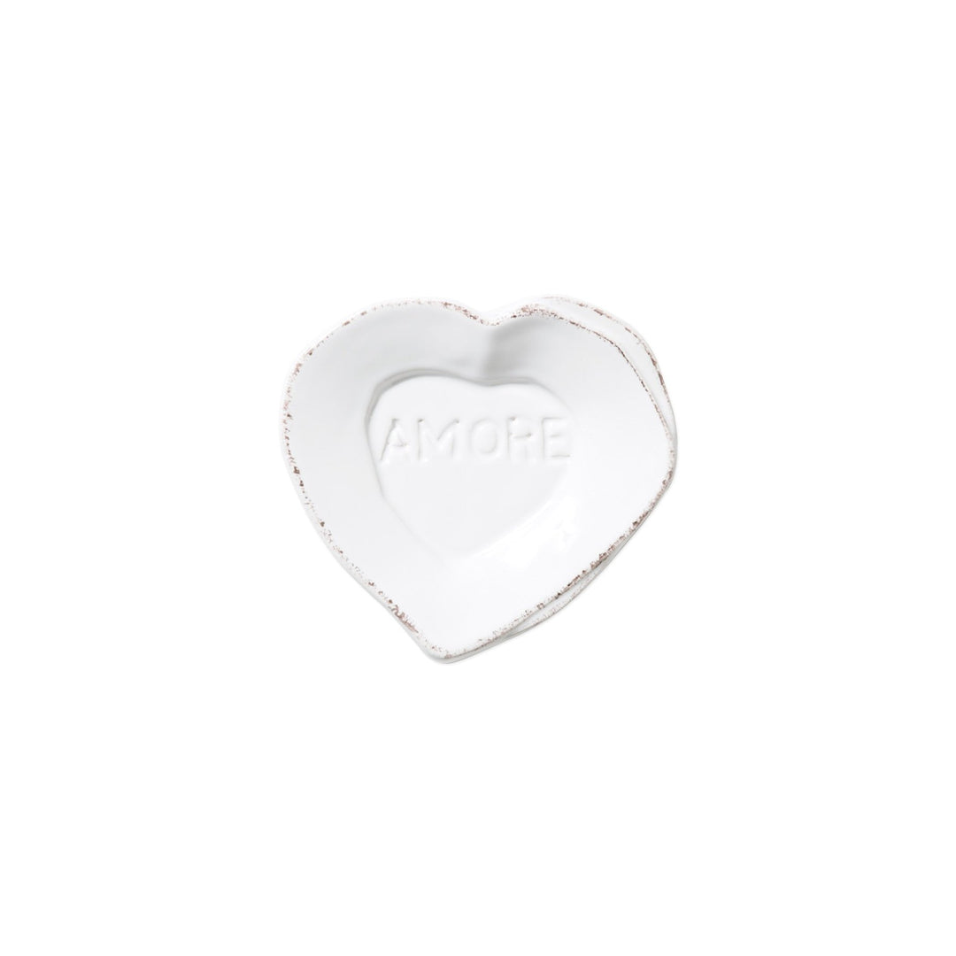 Vietri - Heart Shaped Mini Amore Plate - White