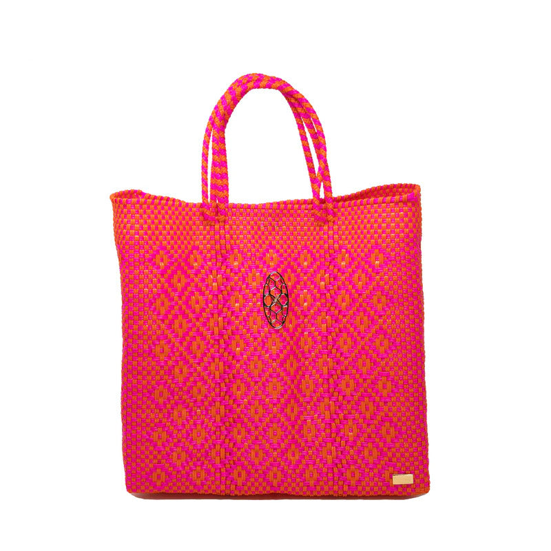 Medium Pink/Orange Aztec Tote Bag