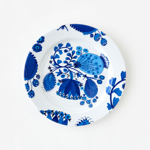 Blue and White Floral Melamine Plate