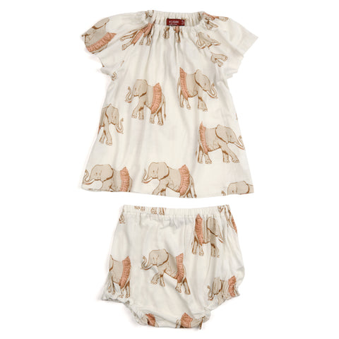 Milkbarn Tutu Elephant Dress & Bloomer Set