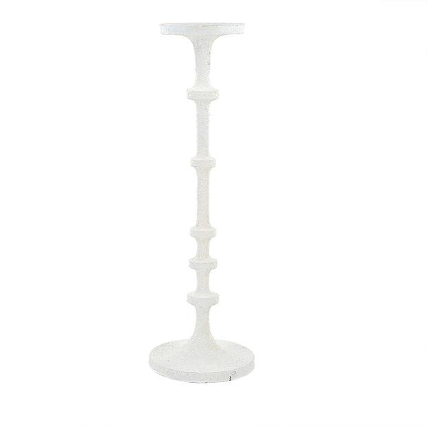 Large White Metal Candle Holder