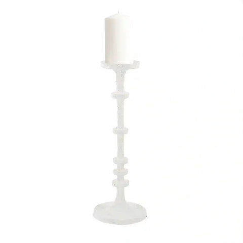 Small White Metal Candle Holder