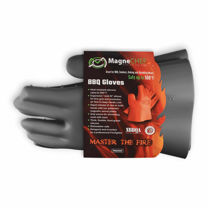 MagneChef Silicone BBQ Gloves Black